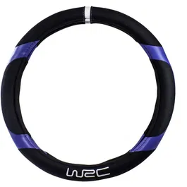 WRC Couvre-volant Blue Race universel pour volant 35-38 cm, antidérapant, protection chaleur et froid