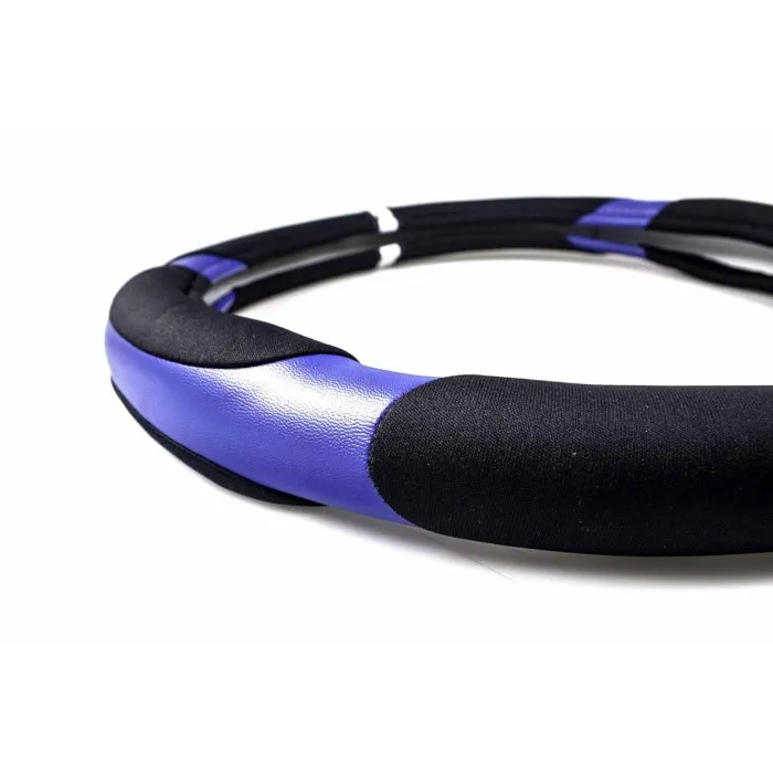 WRC Couvre-volant Blue Race universel pour volant 35-38 cm, antidérapant, protection chaleur et froid