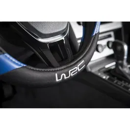WRC Couvre-volant Blue Race universel pour volant 35-38 cm, antidérapant, protection chaleur et froid