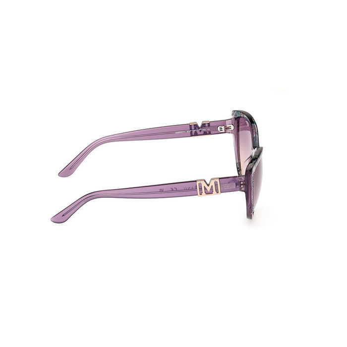 Guess By Marciano GM00011 Lunettes de Soleil Femme Oeil de Chat Acétate LilaHavana 58 mm
