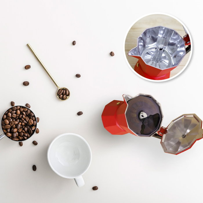Kalossi Cafetière 3 tasses Rouge