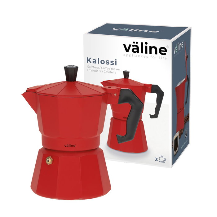 Kalossi Cafetière 3 tasses Rouge
