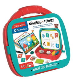 Clementoni Maletín magnético nombres et formes, valise d'activités magnétiques, éducatif, dimensions 27,5x23x5 cm, à partir de 3 ans