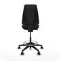 Tabouret Taburete Elche Contact permament de base Tissu Vert foncé Base pyramidale noire Sans accoudoirs Sans appui-tête Roulettes 65mm nylon