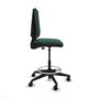 Tabouret Taburete Elche Contact permament de base Tissu Vert foncé Base pyramidale noire Sans accoudoirs Sans appui-tête Roulettes 65mm nylon