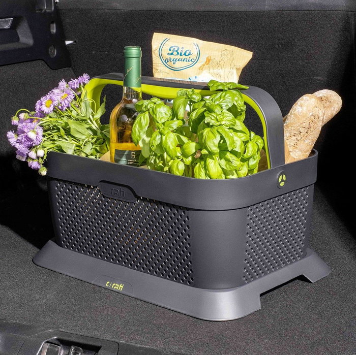 Rati Panier - Vert V01344, Panier de Courses pour Voiture, Design Moderne, 92,3 % Plastique Recyclé