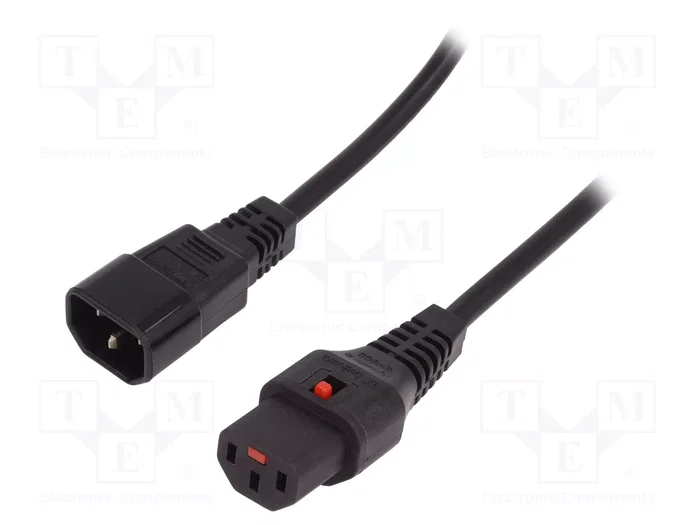 MicroConnect Cordon d'alimentation C13 IEC Lock - C14 noir 1m MicroConnect Cordon d'alimentation C13 IEC Lock - C14 noir 1m