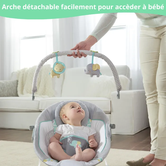 Ingenuity Transat bébé Morrison avec arche d'éveil et jouets amovibles, 8 mélodies et vibrations apaisantes Ingenuity Transat bébé Morrison avec arche d'éveil et jouets amovibles, 8 mélodies et vibrations apaisantes