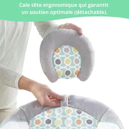 Ingenuity Transat bébé Morrison avec arche d'éveil et jouets amovibles, 8 mélodies et vibrations apaisantes