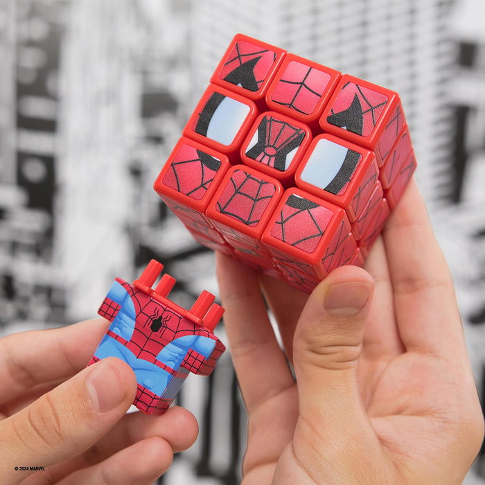 Rubiks - Cube magique 3x3 Spiderman Marvel - Jeu de casse-tête et puzzle à collectionner pour enfants et adultes Rubiks - Cube magique 3x3 Spiderman Marvel - Jeu de casse-tête et puzzle à collectionner pour enfants et adultes
