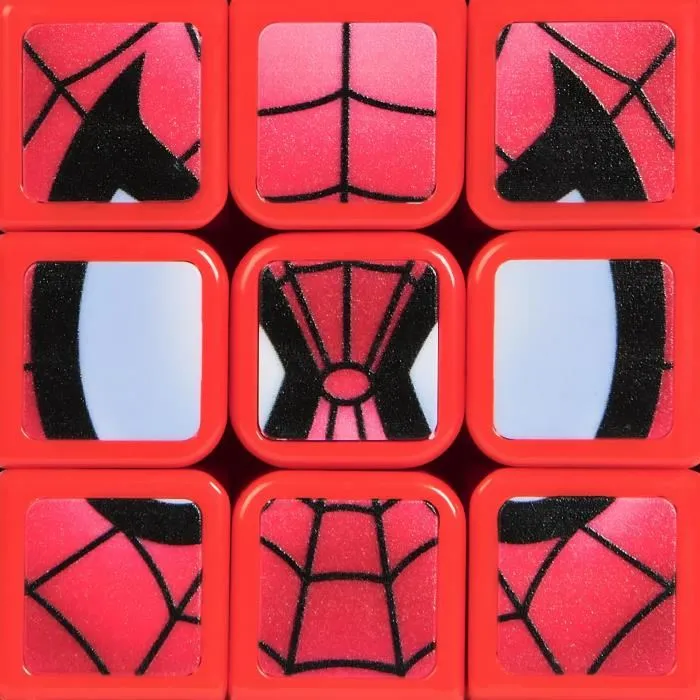 Spin Master Rubik's 3x3 Spiderman Casse-tête pour Enfants dès 8 Ans avec Socle Super Héros