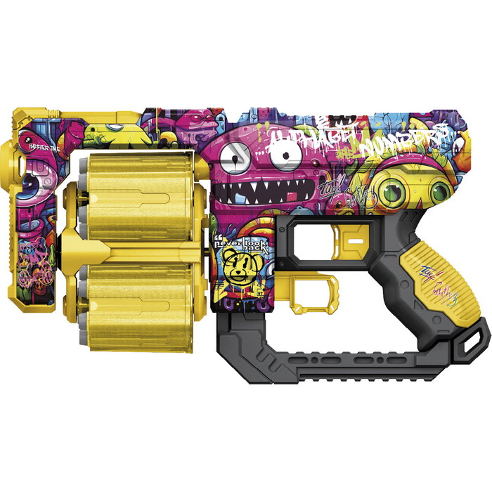 Tachan Street Shot Pistola Nerf avec Chargeur Automatique et 12 Darts T01033 - Blaster de Taille Moyenne Style Graffiti, pour Enfants 8 Ans et Plus Tachan Street Shot Pistola Nerf avec Chargeur Automatique et 12 Darts T01033 - Blaster de Taille Moyenne Style Graffiti, pour Enfants 8 Ans et Plus
