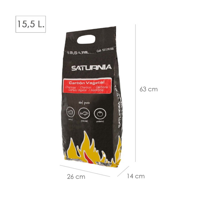 SATURNIA Sac de Charbon Végétal 15,5 Litres SATURNIA Sac de Charbon Végétal 15,5 Litres