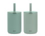 KioKids Goûte-lait Ecocup en Silicone Souple avec Paille, 180 ml, Couleur Sage, +6 Mois, Résistant Micro-ondes/Lave-vaisselle/Congélateur, Ecofriendly