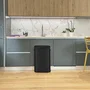 KITCHEN MOVE Poubelle de cuisine Portland 60L avec ouverture par pression - Acier inoxydable noir - Capacité 60 litres