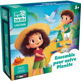 Lisciani Giochi - Ensemble pour la Planète - Jeu de Plateau Éducatif LIFE SKILLS sur l'Environnement pour Enfants avec Plateau Illustré