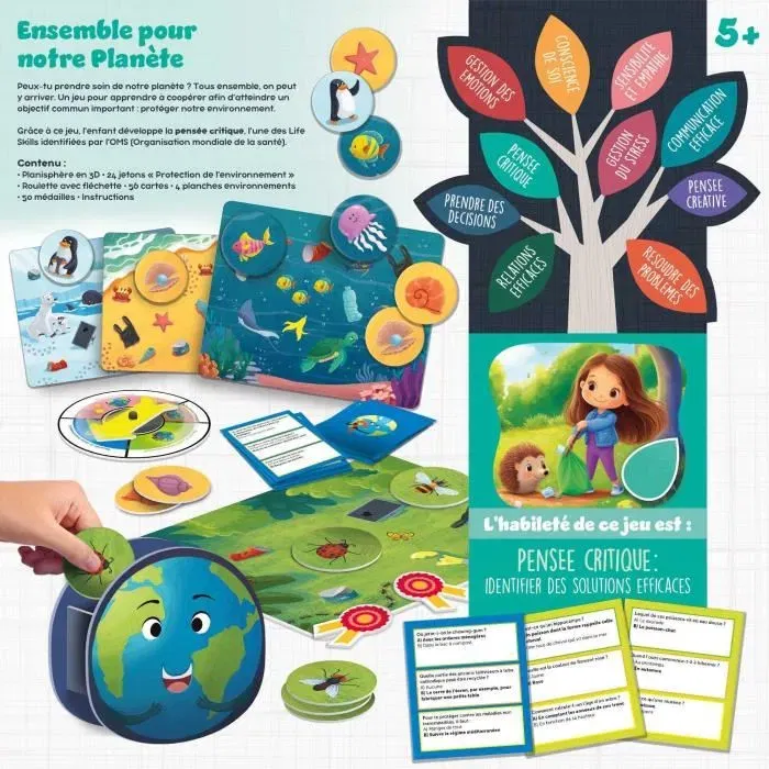 Lisciani Giochi - Ensemble pour la Planète - Jeu de Plateau Éducatif LIFE SKILLS sur l'Environnement pour Enfants avec Plateau Illustré