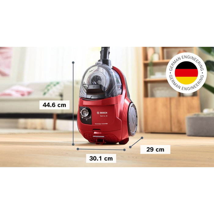 Bosch BGS 21CAR Series 4 Aspirateur sans sac, rouge