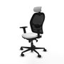 Piqueras y Crespo 2D036N2 Chaise de Bureau avec Appui-tête Blanc