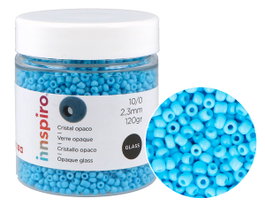 Innspiro Perles de rocaille en verre bleu opaque 2,3 mm 120g