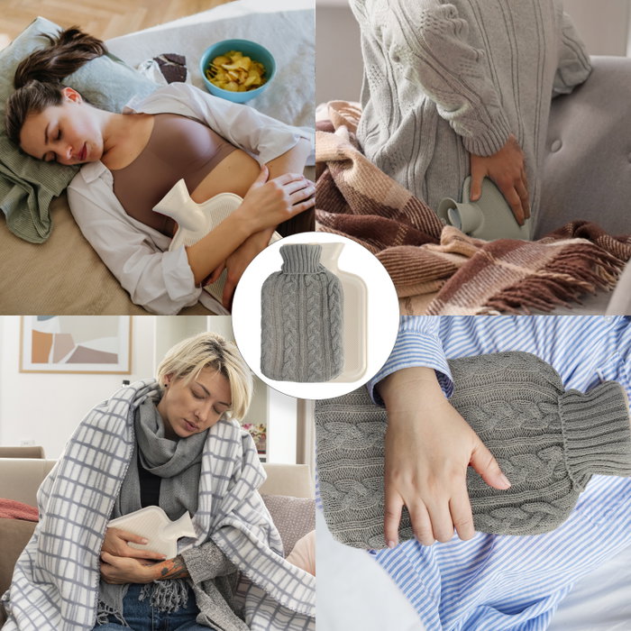 ORYX Bouillotte 2 Litres avec Housse en Tricot Couleurs Assorties