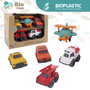 Tachan Set de 5 Véhicules Écologiques en Paille de Blé - Jouets Naturels et Sûrs pour Enfants dès 18 Mois - Réf. T01044