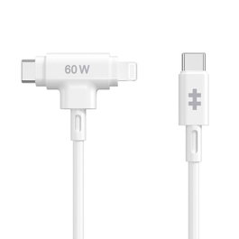 Hyper Câble USB-C vers USB-C/Lightning 1.5 m, Blanc, Charge Rapide 60W, MFi, pour iPhone/iPad/Android