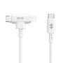 Hyper Câble USB-C vers USB-C/Lightning 1.5 m, Blanc, Charge Rapide 60W, MFi, pour iPhone/iPad/Android