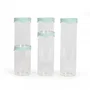Livoo MEN399 - Set de 5 bocaux de conservation en verre borosilicaté, 450 ml chacun, avec couvercle silicone et verre