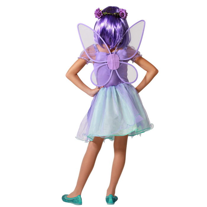Déguisement de fée pour fille enfant en violet - Taille 5-6 ans - Composé d'une robe et d'un accessoire pour le dos