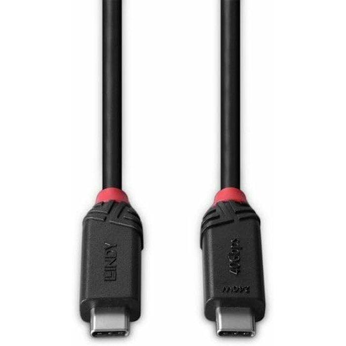 Câble USB-C vers USB-C LINDY Noir 1 m