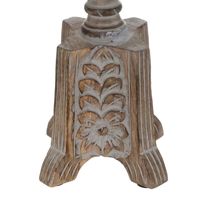 BigBuy Home Pot à Bougie Blanc Naturel Fer Bois de manguier 18 x 18 x 53,3 cm BigBuy Home Pot à Bougie Blanc Naturel Fer Bois de manguier 18 x 18 x 53,3 cm