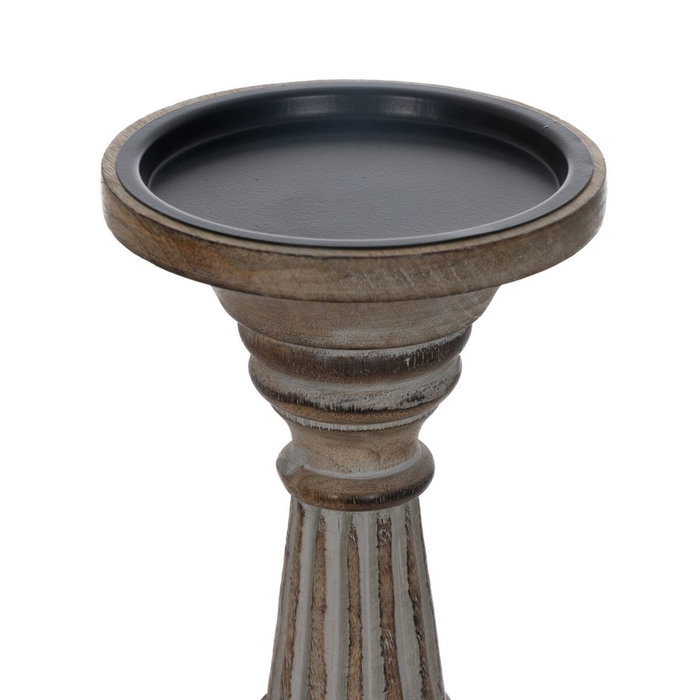 BigBuy Home Pot à Bougie Blanc Naturel Fer Bois de manguier 18 x 18 x 53,3 cm BigBuy Home Pot à Bougie Blanc Naturel Fer Bois de manguier 18 x 18 x 53,3 cm