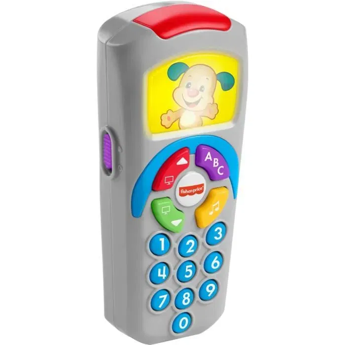 Fisher-Price - La Télécommande de Puppy - Jouet d'éveil musical pour bébés 6 mois et plus - Plus de 35 chansons, sons et phrases - Apprentissage chiffres et lettres - Modèle HXB87