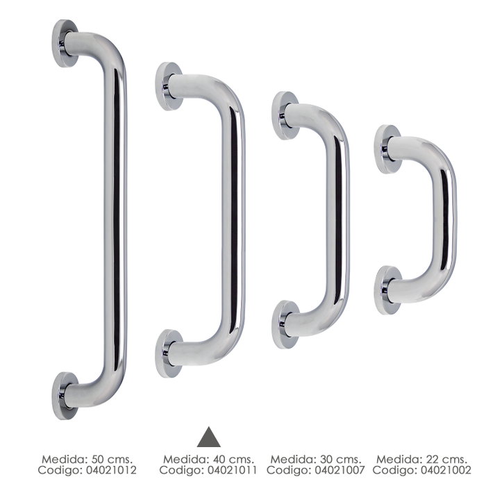 MAURER Barre d’appui chromé brillant 32 mm x 40 cm