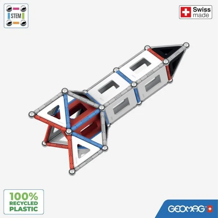 Geomag Classic Panels - Jeu de Construction Magnétique Fusée NASA - 103 Pièces - Jouet Magnétique Éducatif dès 3 ans
