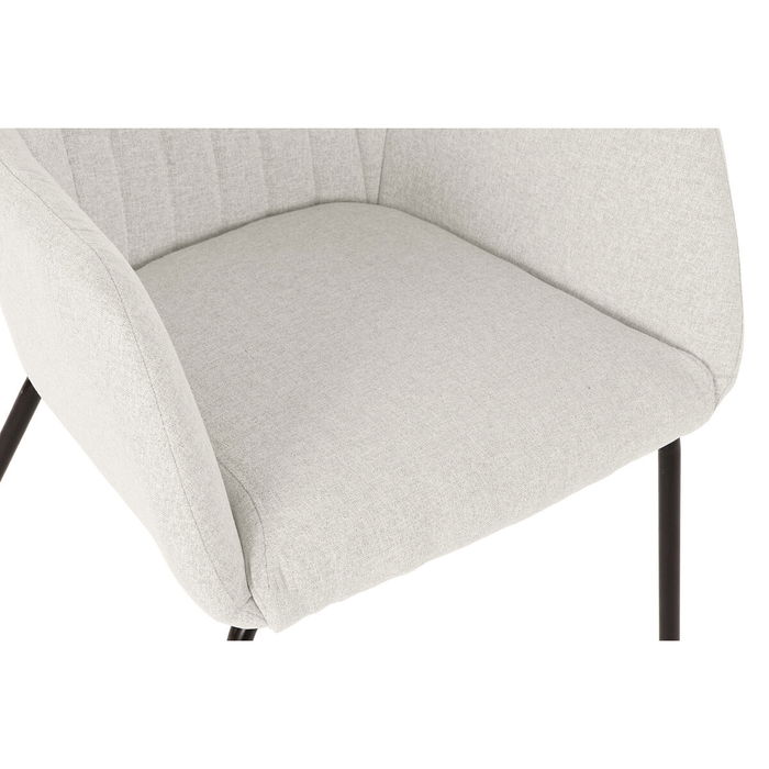 Chaise DKD Home Decor Beige Polyester Métal 59,5 x 60,5 x 78 cm