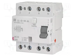 ETI POLAM Interrupteur différentiel RCCB Type A 4P 40A 0,1A