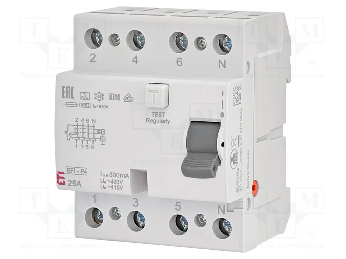 ETI POLAM Interrupteur différentiel RCCB Type A 4P 40A 0,1A ETI POLAM Interrupteur différentiel RCCB Type A 4P 40A 0,1A