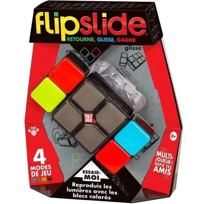 Moose Toys Flipslide - Jeu électronique de combinaison lumineuse avec piles incluses - 4 modes de jeu (Rapide, Niveau, Mémoire, Multijoueur)