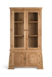 GINER Y COLOMER Vitrine en bois de teca avec portes en verre et sculptures artisanales