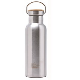 IRISANA Bouteille isotherme en acier inoxydable avec bouchon en bambou 500ml