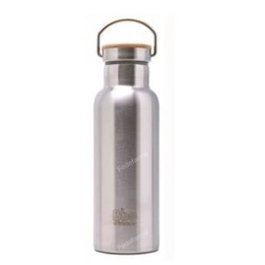 IRISANA Bouteille isotherme en acier inoxydable avec bouchon en bambou 500ml