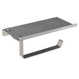 MAURER Porte-rouleau avec étagère pour téléphone, Inox avec finition miroir