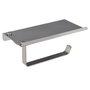 MAURER Porte-rouleau avec étagère pour téléphone, Inox avec finition miroir