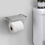 MAURER Porte-rouleau avec étagère pour téléphone, Inox avec finition miroir