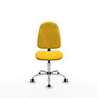 PIQUERAS Y CRESPO Chaise de bureau Algarra en simili cuir jaune avec base chromée