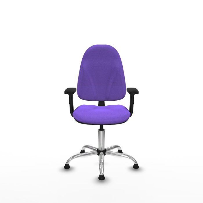 PIQUERAS Y CRESPO Chaise de bureau Algarra, tissu lilas, accoudoirs 2D, base chromée