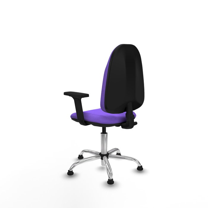 PIQUERAS Y CRESPO Chaise de bureau Algarra, tissu lilas, accoudoirs 2D, base chromée