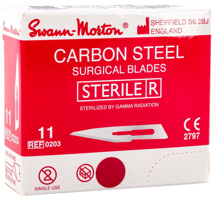 HERBI FEET Lames de bistouri SWANN MORTON N°11, 100 unités HERBI FEET Lames de bistouri SWANN MORTON N°11, 100 unités